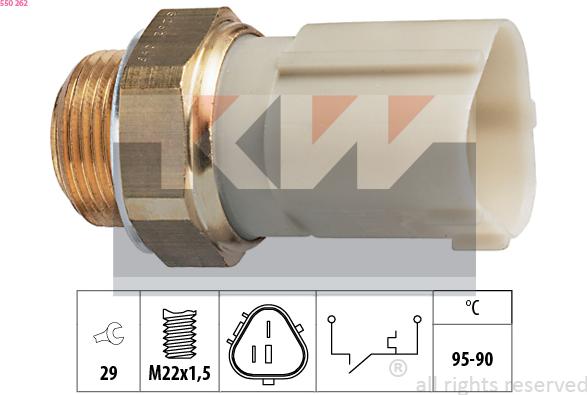KW 550 262 - Термовимикач, вентилятор радіатора / кондиціонера avtolavka.club