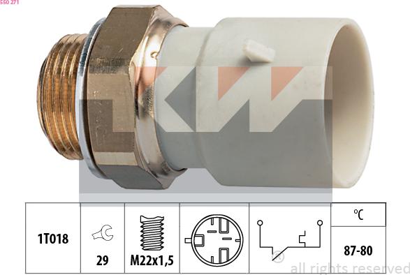 KW 550 271 - Термовимикач, вентилятор радіатора / кондиціонера avtolavka.club