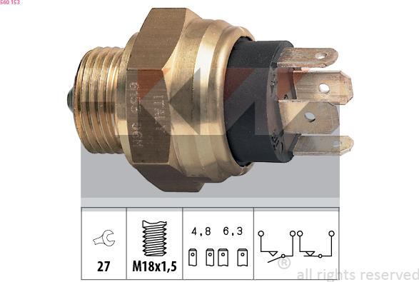 KW 560 153 - Датчик, контактний перемикач, фара заднього ходу avtolavka.club