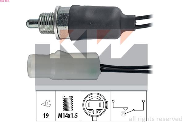 KW 560 173 - Датчик, контактний перемикач, фара заднього ходу avtolavka.club