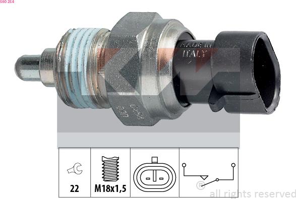 KW 560 254 - Датчик, контактний перемикач, фара заднього ходу avtolavka.club