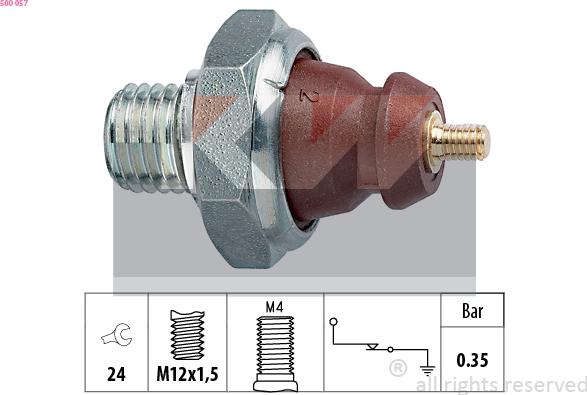 KW 500 057 - Датчик, тиск масла avtolavka.club