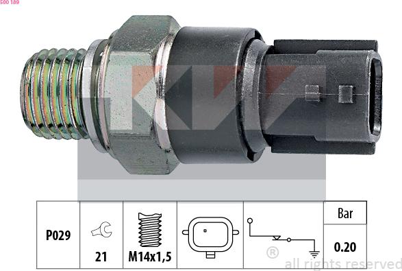 KW 500 189 - Датчик, тиск масла avtolavka.club