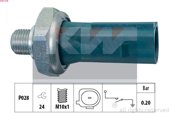 KW 500 219 - Датчик, тиск масла avtolavka.club