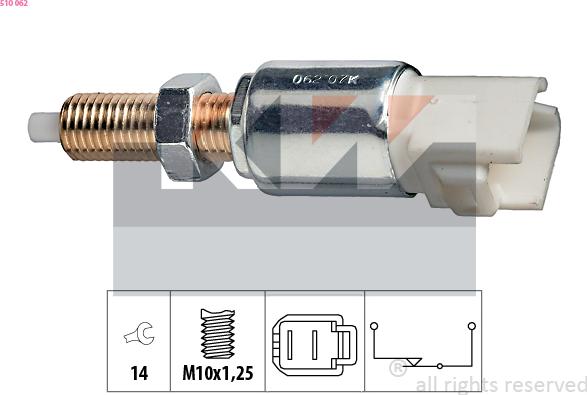 KW 510 062 - Вимикач ліхтаря сигналу гальмування avtolavka.club