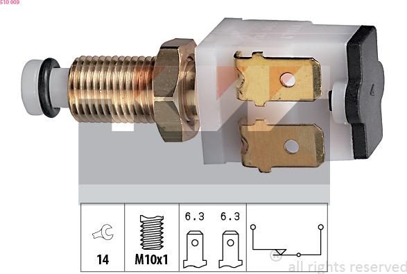 KW 510 009 - Вимикач ліхтаря сигналу гальмування avtolavka.club