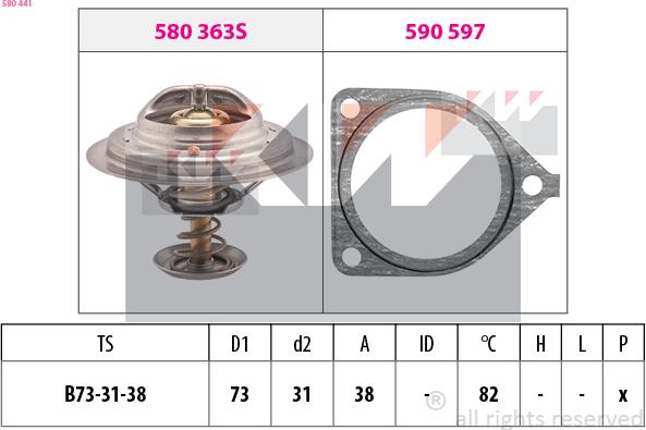 KW 580 441 - Термостат, охолоджуюча рідина avtolavka.club