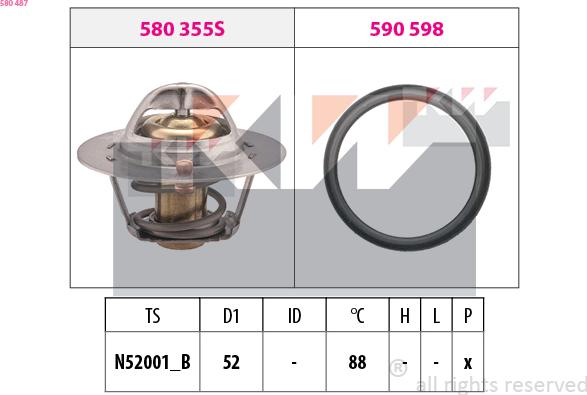 KW 580 487 - Термостат, охолоджуюча рідина avtolavka.club