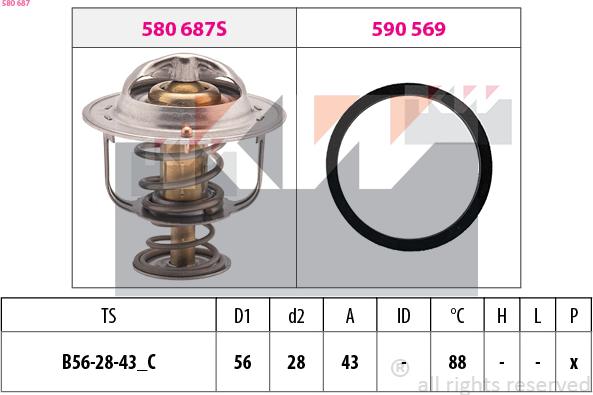 KW 580 687 - Термостат, охолоджуюча рідина avtolavka.club