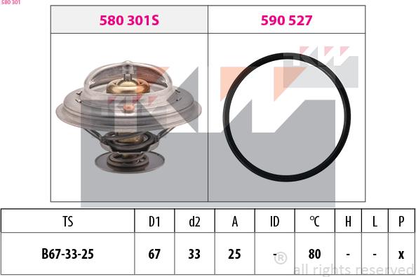 KW 580 301 - Термостат, охолоджуюча рідина avtolavka.club