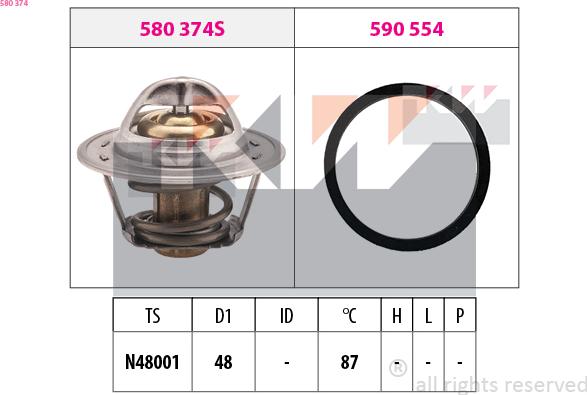 KW 580 374 - Термостат, охолоджуюча рідина avtolavka.club