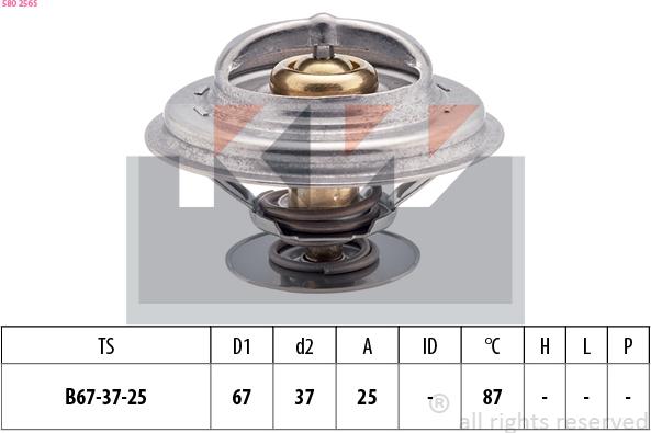 KW 580 256S - Термостат, охолоджуюча рідина avtolavka.club