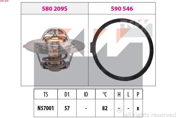 KW 580 209 - Термостат, охолоджуюча рідина avtolavka.club