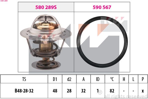 KW 580 289 - Термостат, охолоджуюча рідина avtolavka.club