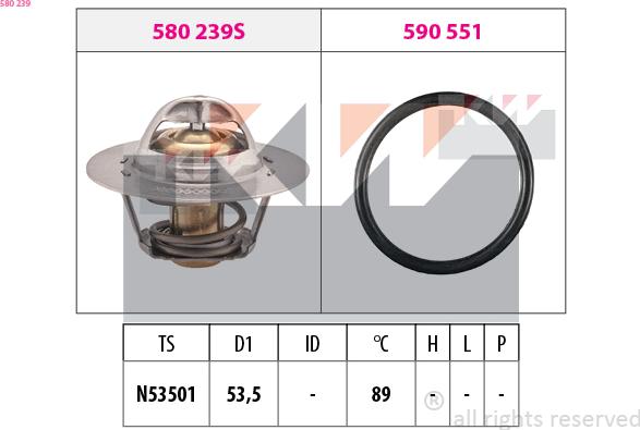 KW 580 239 - Термостат, охолоджуюча рідина avtolavka.club