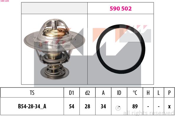 KW 580 220 - Термостат, охолоджуюча рідина avtolavka.club