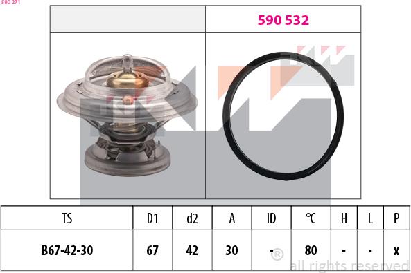 KW 580 271 - Термостат, охолоджуюча рідина avtolavka.club