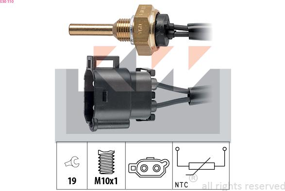 KW 530 110 - Датчик, температура охолоджуючої рідини avtolavka.club