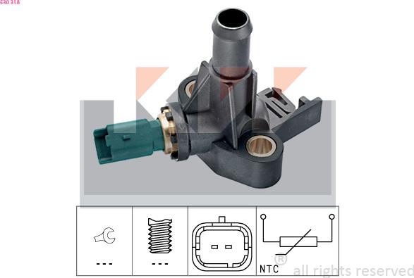 KW 530 318 - Датчик, температура охолоджуючої рідини avtolavka.club