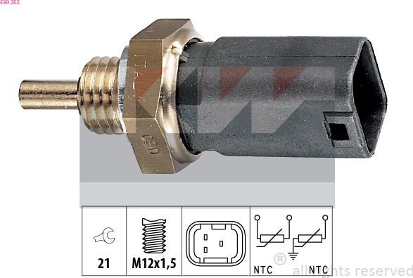 KW 530 252 - Датчик, температура охолоджуючої рідини avtolavka.club