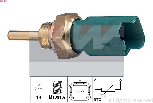 KW 530 261 - Датчик, температура охолоджуючої рідини avtolavka.club