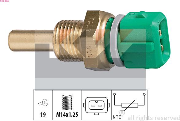 KW 530 204 - Датчик, температура охолоджуючої рідини avtolavka.club