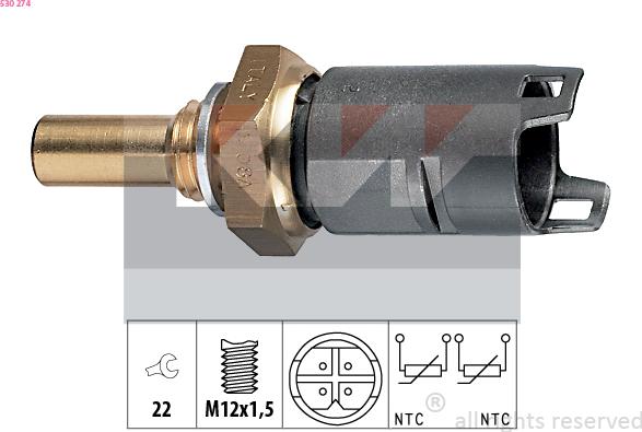 KW 530 274 - Датчик, температура охолоджуючої рідини avtolavka.club