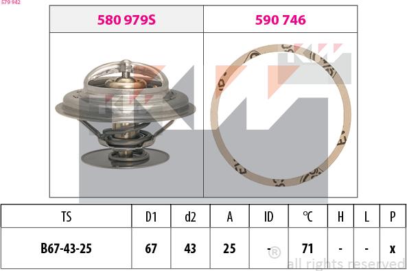 KW 579 942 - Термостат, охолоджуюча рідина avtolavka.club