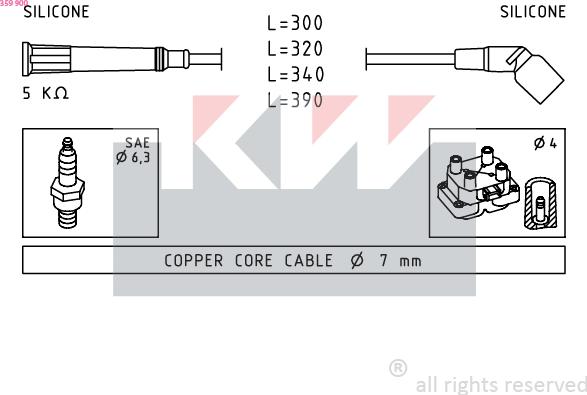 KW 359 900 - Комплект проводів запалювання avtolavka.club