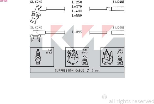 KW 359 920 - Комплект проводів запалювання avtolavka.club