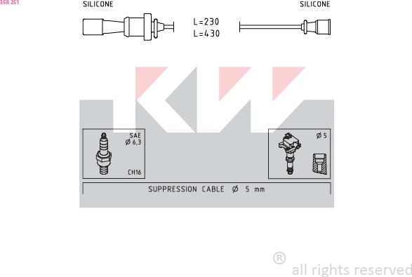 KW 358 251 - Комплект проводів запалювання avtolavka.club
