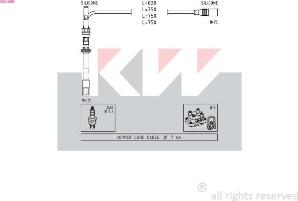 KW 360 489 - Комплект проводів запалювання avtolavka.club