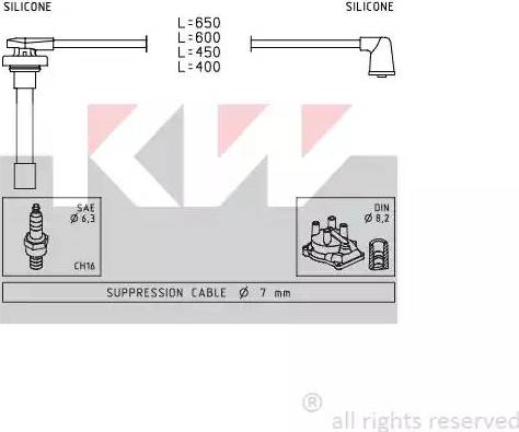 KW 360 714 - Комплект проводів запалювання avtolavka.club