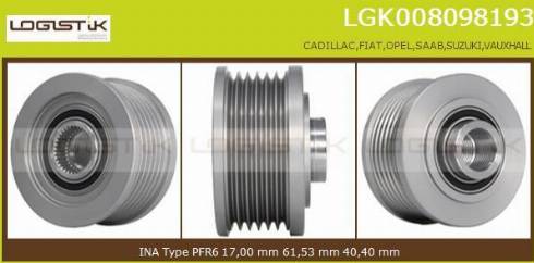 LGK LGK008098193 - Ремінний шків, генератор avtolavka.club
