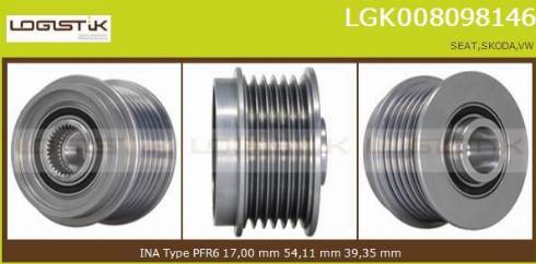 LGK LGK008098146 - Ремінний шків, генератор avtolavka.club