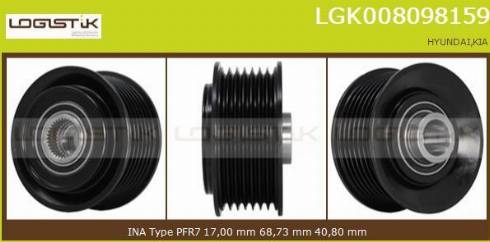 LGK LGK008098159 - Ремінний шків, генератор avtolavka.club