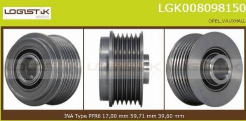LGK LGK008098150 - Ремінний шків, генератор avtolavka.club