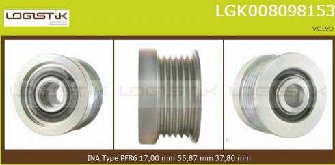 LGK LGK008098153 - Ремінний шків, генератор avtolavka.club