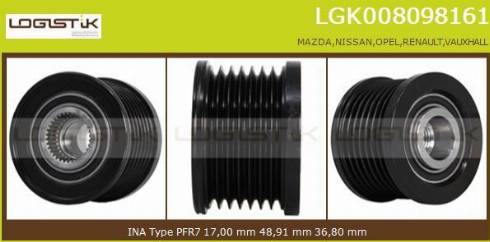 LGK LGK008098161 - Ремінний шків, генератор avtolavka.club