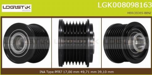 LGK LGK008098163 - Ремінний шків, генератор avtolavka.club