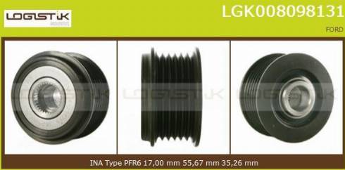 LGK LGK008098131 - Ремінний шків, генератор avtolavka.club