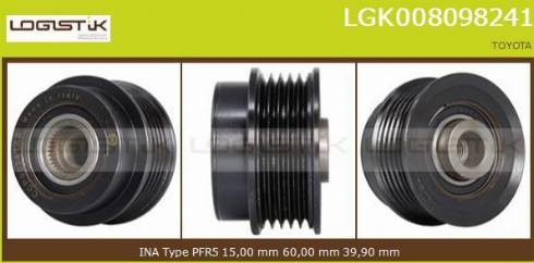 LGK LGK008098241 - Ремінний шків, генератор avtolavka.club