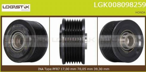LGK LGK008098259 - Ремінний шків, генератор avtolavka.club
