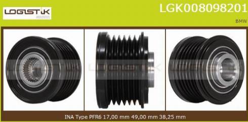 LGK LGK008098201 - Ремінний шків, генератор avtolavka.club