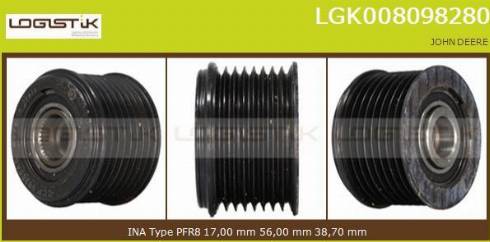 LGK LGK008098280 - Ремінний шків, генератор avtolavka.club
