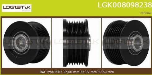 LGK LGK008098238 - Ремінний шків, генератор avtolavka.club