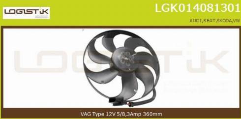 LGK LGK014081301 - Вентилятор, охолодження двигуна avtolavka.club