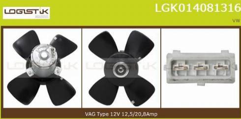 LGK LGK014081316 - Вентилятор, охолодження двигуна avtolavka.club