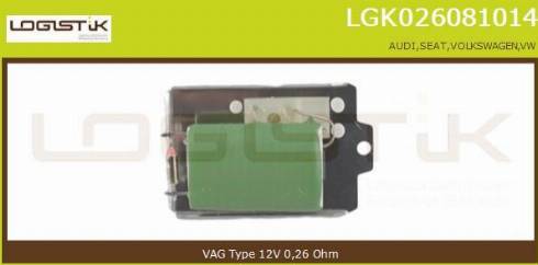 LGK LGK026081014 - Опір, реле, вентилятор салону avtolavka.club