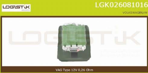 LGK LGK026081016 - Опір, реле, вентилятор салону avtolavka.club